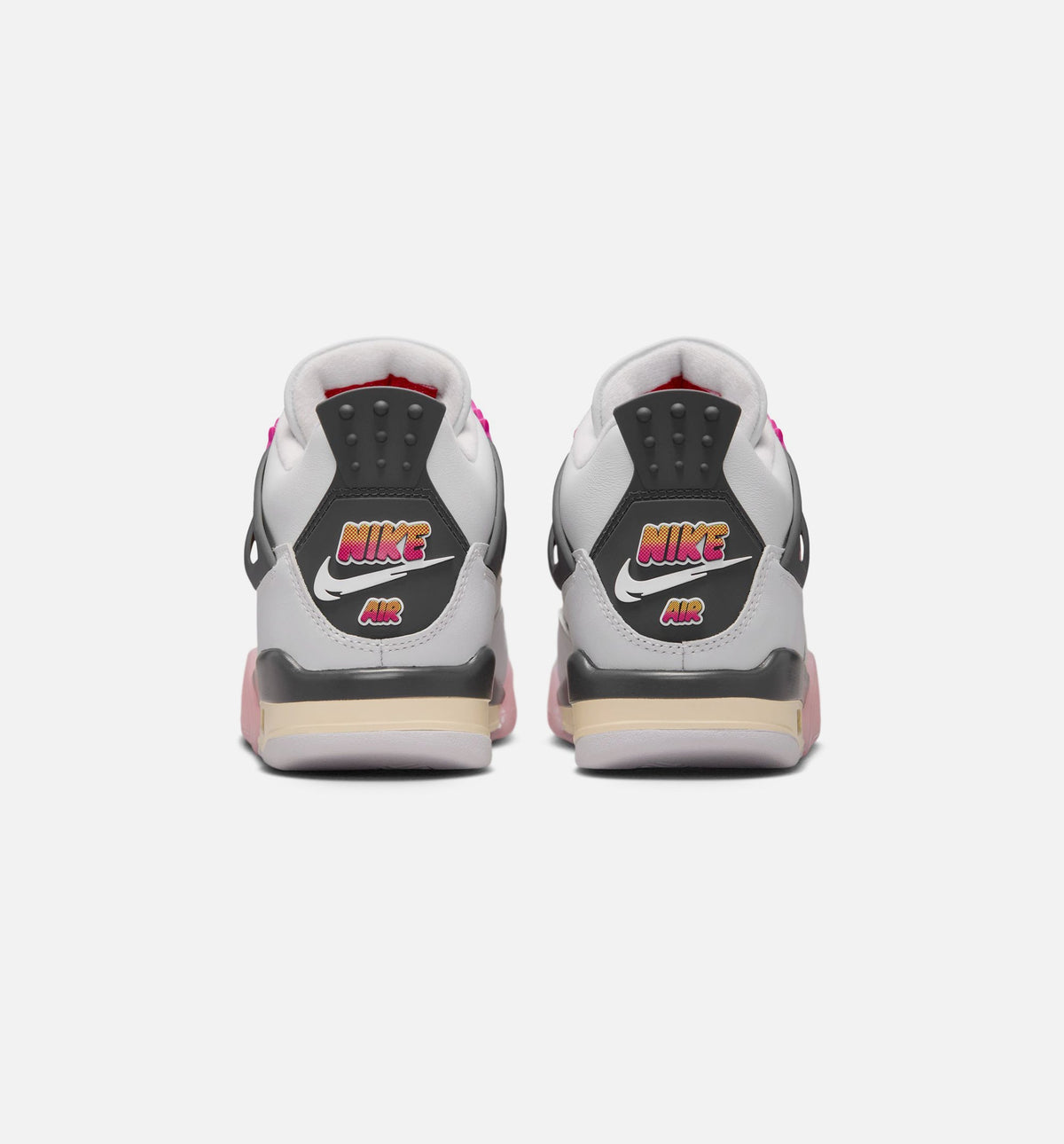 Air Jordan 4 Retro Comic Grade School Shoes - Off White/Fire Pink/Anthracite