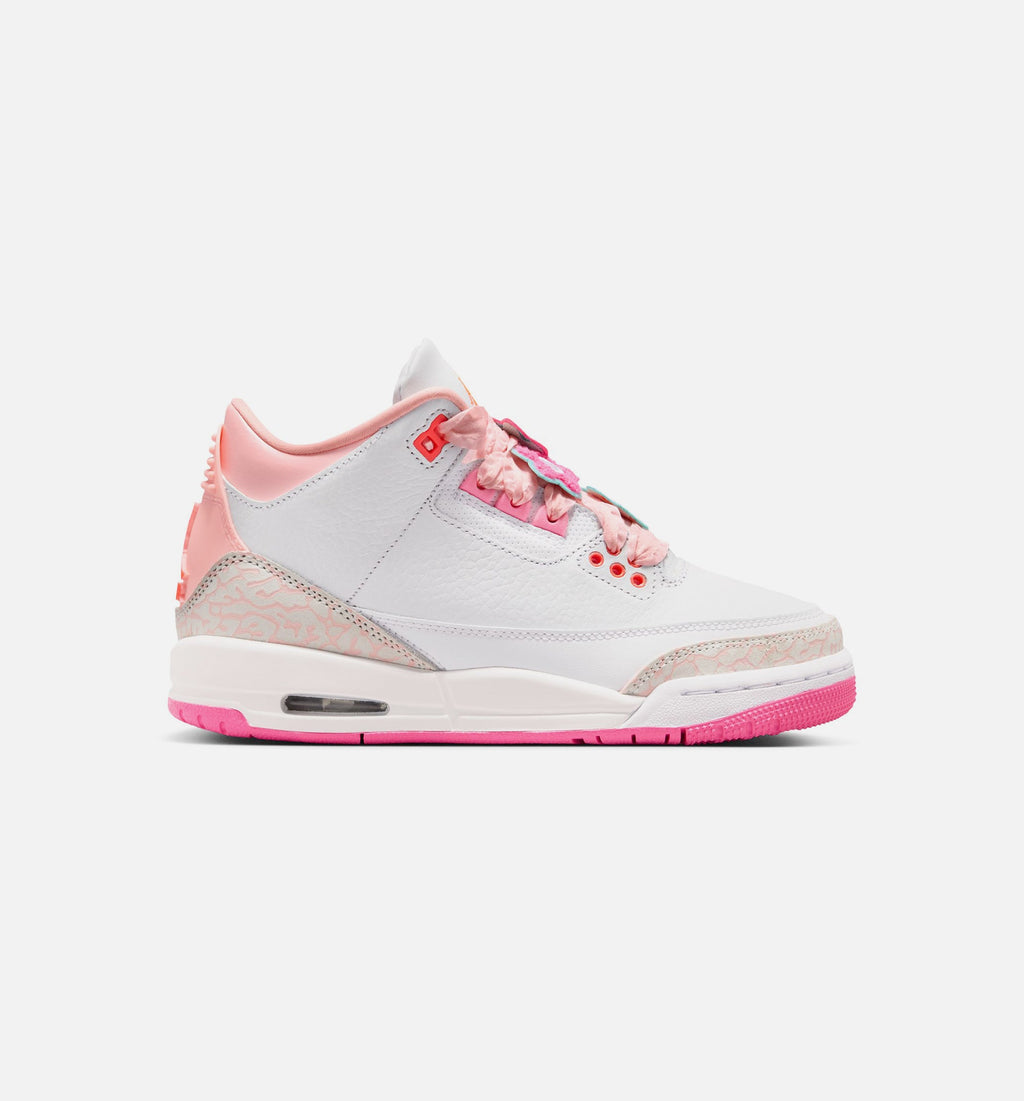 Air Jordan 3 Retro Spring Flowers Grade School Shoes - Pearl Pink/Pink Bloom/Pink Glow/Hyper Orange