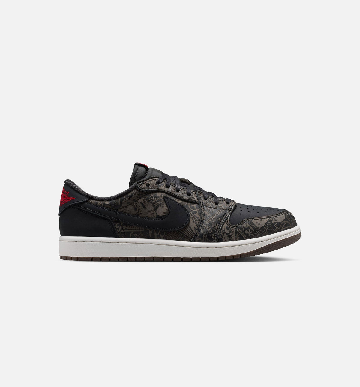 Air Jordan 1 Retro Low OG Laser Black and Varsity Red Men's Shoes - Black/Varsity Red/Summit White