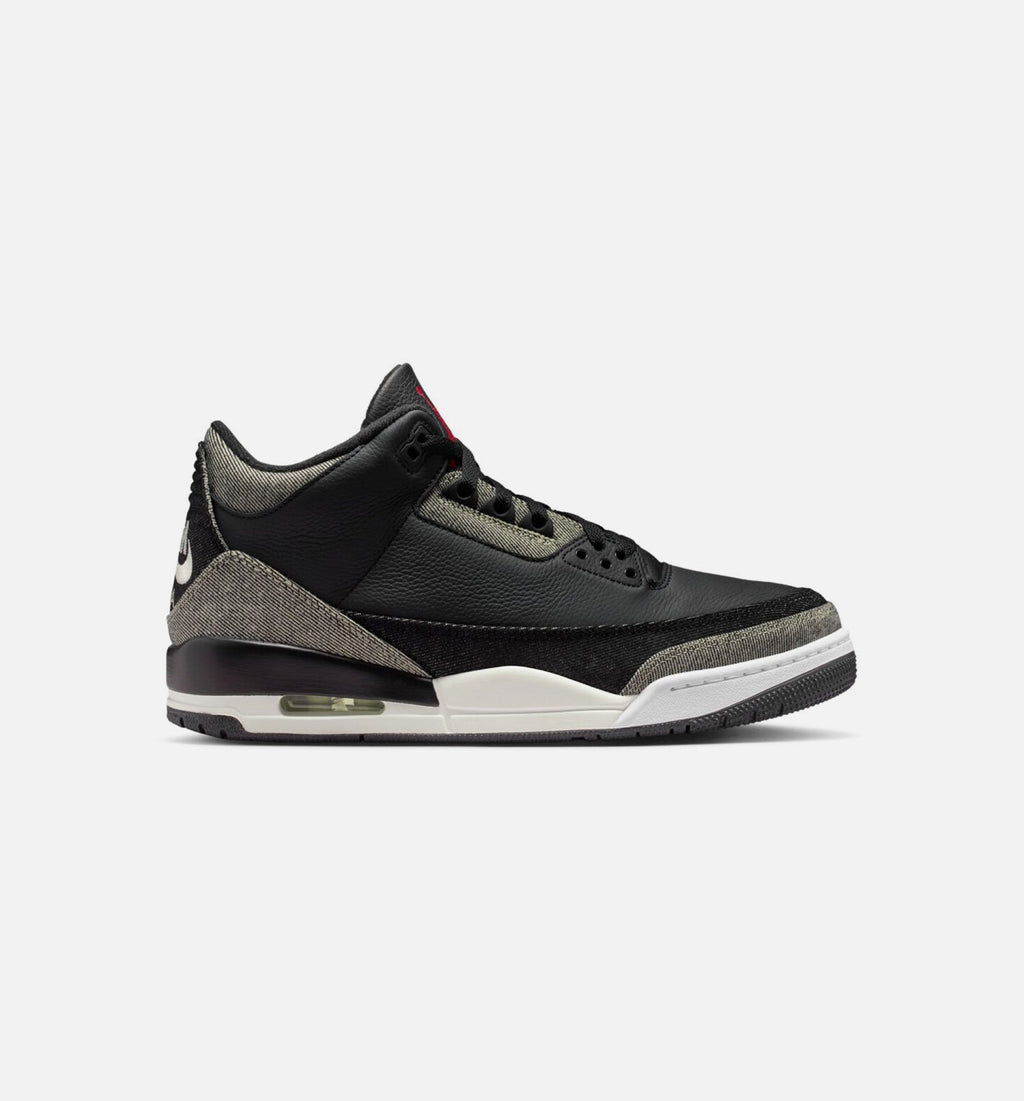 Air Jordan 3 x Levi's Black and White Men's Shoes - Denim/Black/Gym Red