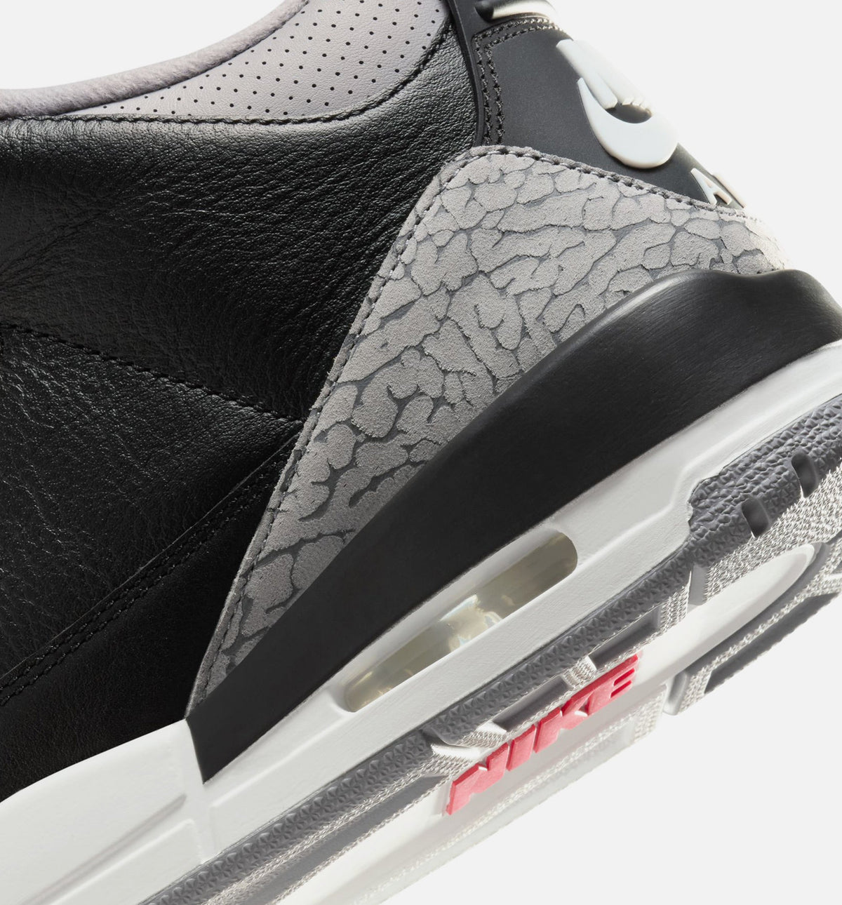 Air Jordan 3 Retro Black Cement Men's Shoes - Black/Fire Red/Cement Grey/Summit White