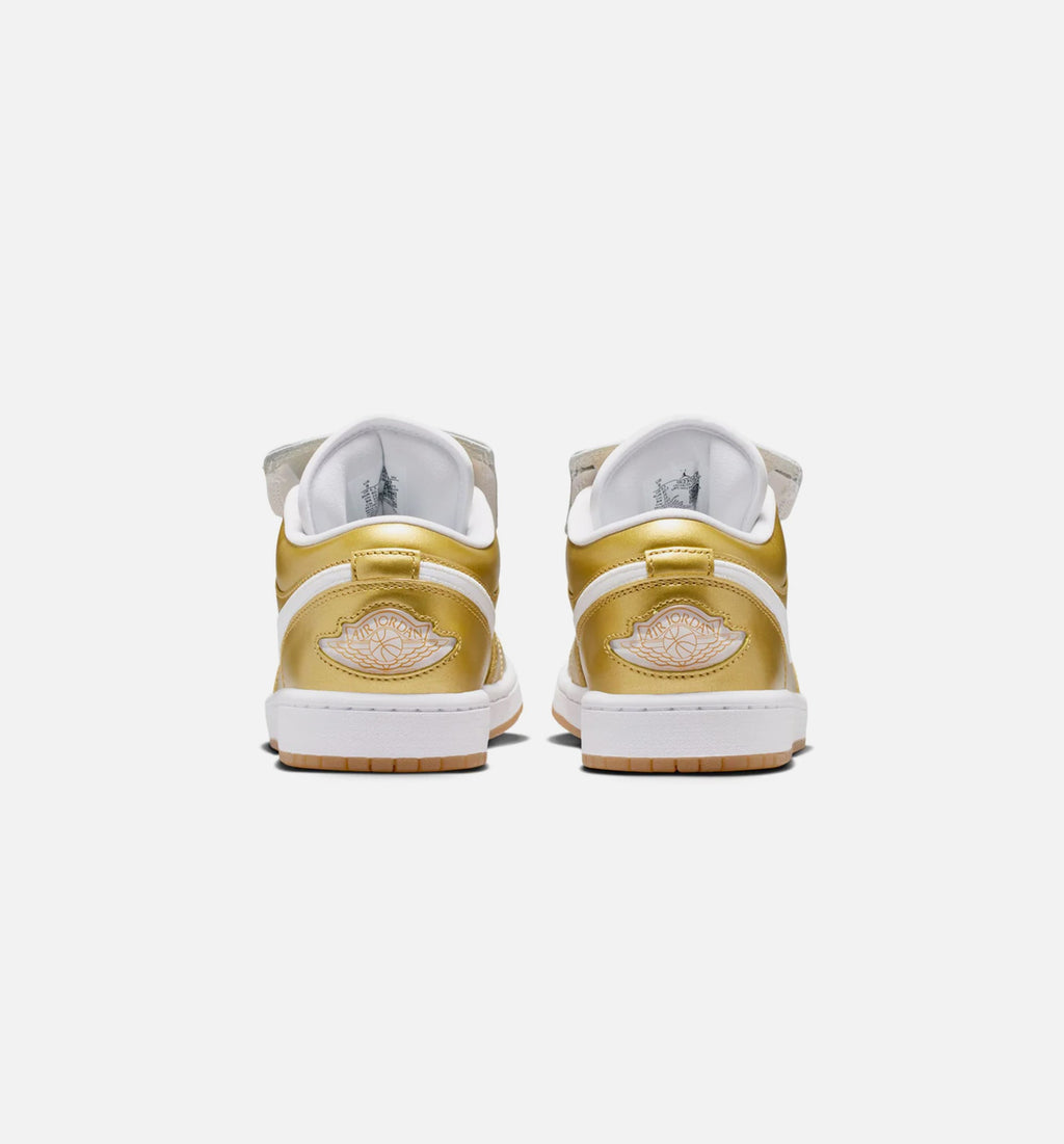 Air Jordan 1 Low Women's Shoes - Gold/White/Gum Yellow