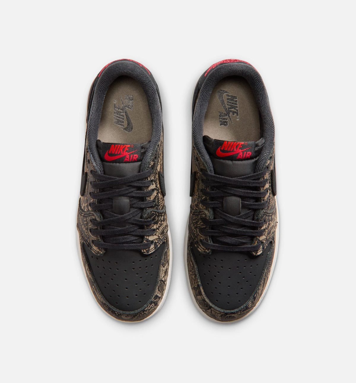 Air Jordan 1 Retro Low OG Laser Black and Varsity Red Grade School Shoes - Black/Varsity Red/Summit White
