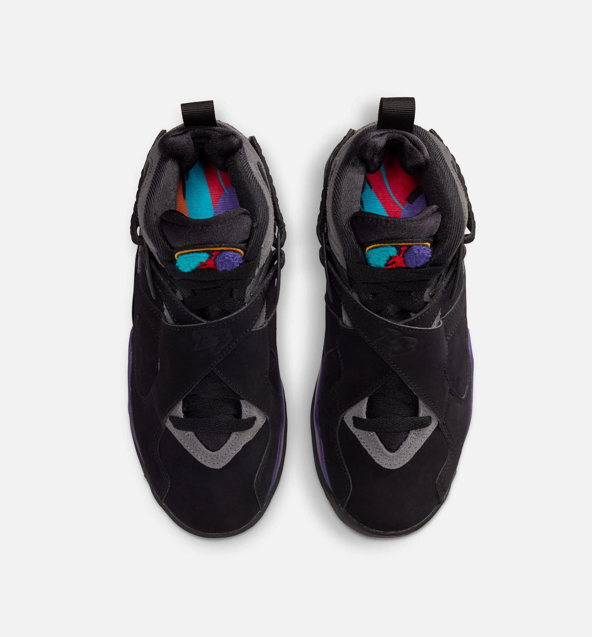 Air Jordan 8 Retro Aqua Grade School Shoes - Black/Bright Concord/Multi-Color