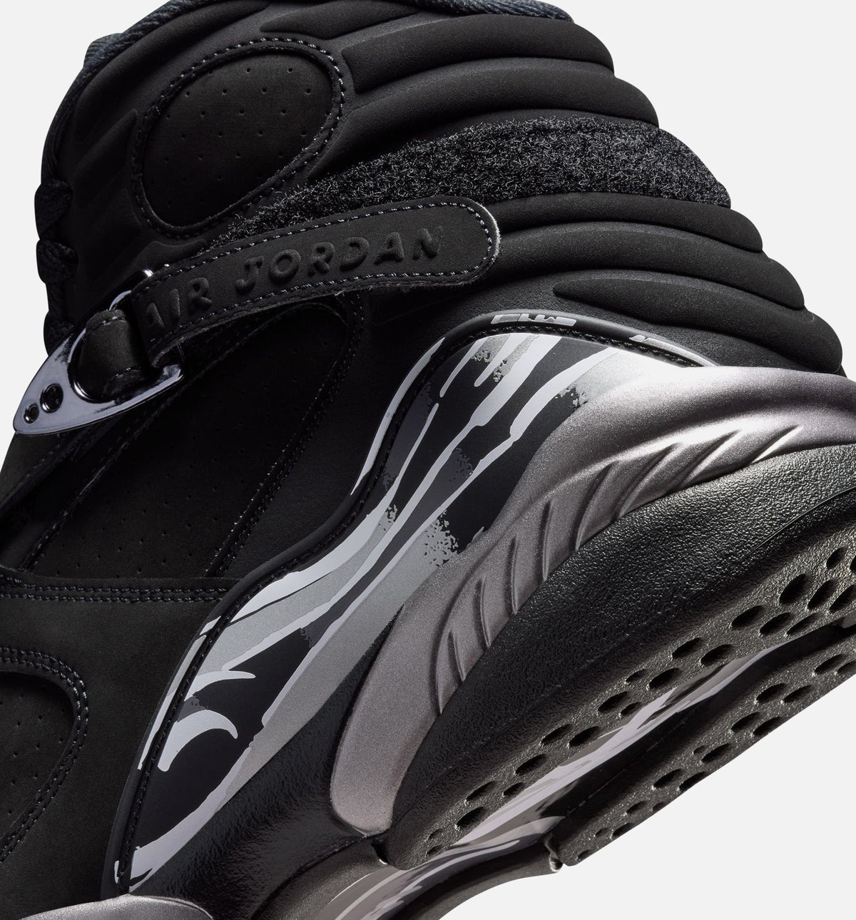 Air Jordan 8 Retro Chrome Men's Shoes - Black/White/Light Graphite