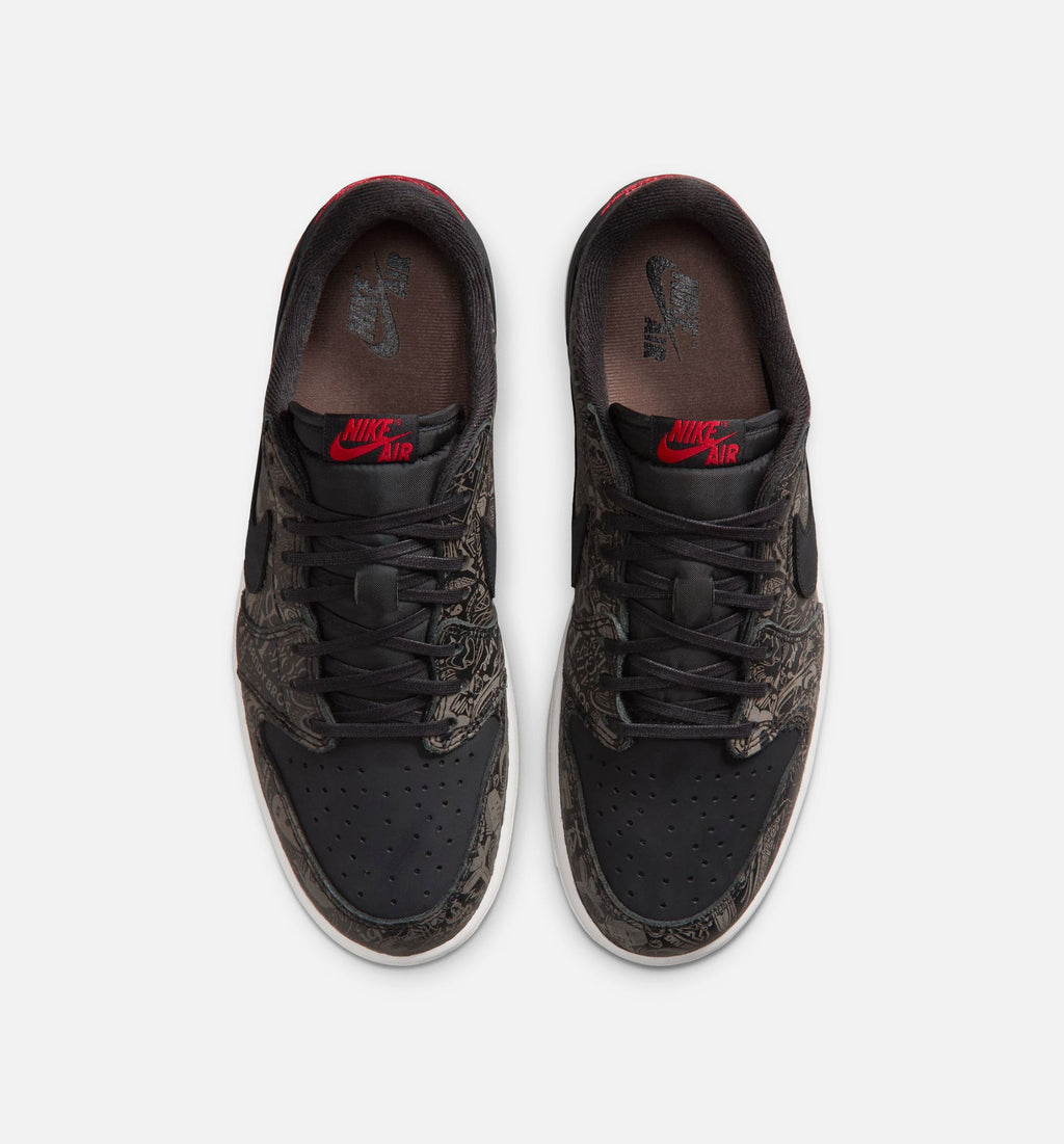 Air Jordan 1 Retro Low OG Laser Black and Varsity Red Men's Shoes - Black/Varsity Red/Summit White