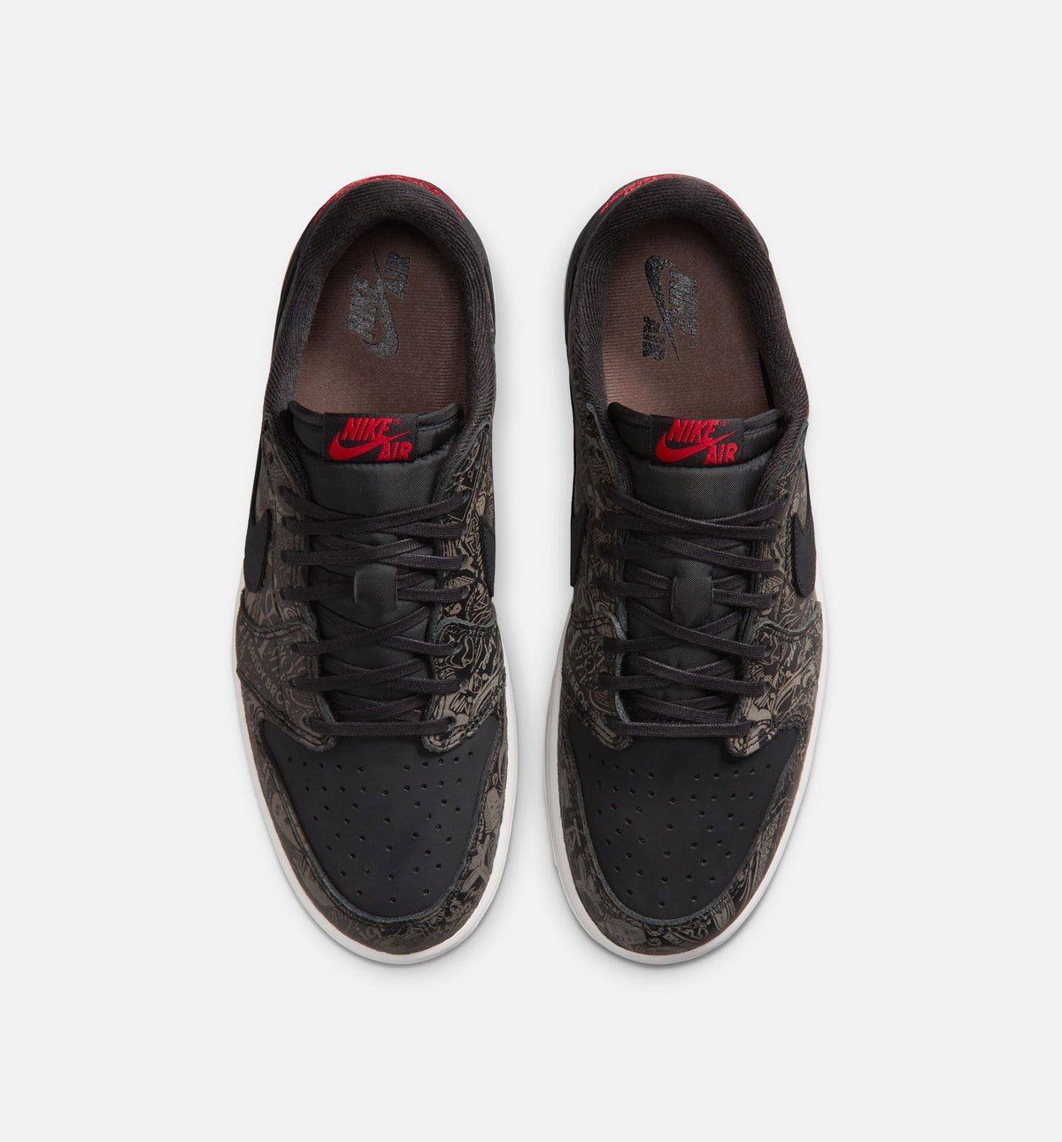 Air Jordan 1 Retro Low OG Laser Black and Varsity Red Men's Shoes - Black/Varsity Red/Summit White