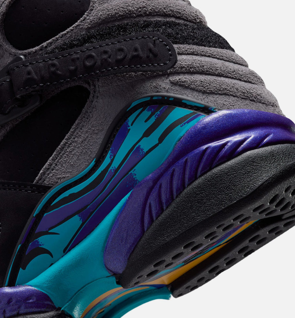 Air Jordan 8 Retro Aqua Grade School Shoes - Black/Bright Concord/Multi-Color
