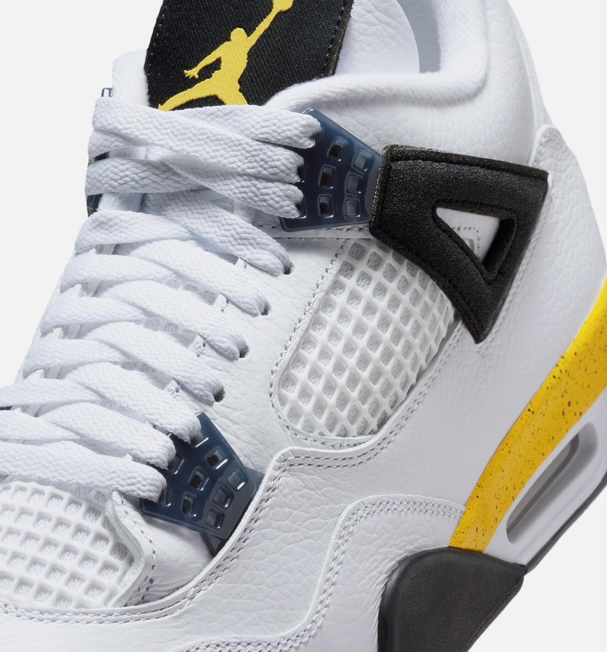 Air Jordan 4 Retro Rare Air Tour Yellow Men's Shoes - White/Dark Blue Grey/Black/Tour Yellow