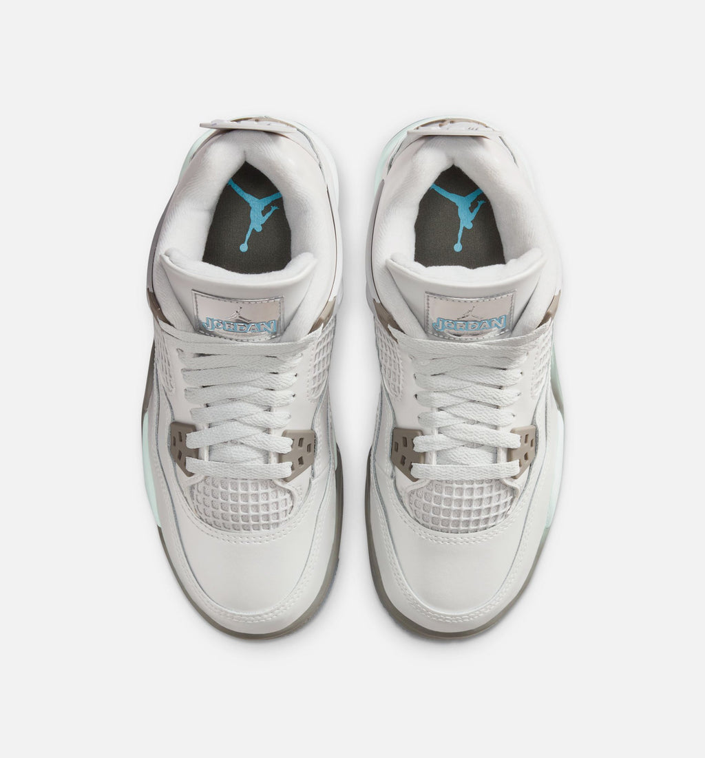 Air Jordan 4 Retro Blue Chill Grade School Shoes - Photon Dust/Blue Chill/Flat Pewter/White/Blue Tint