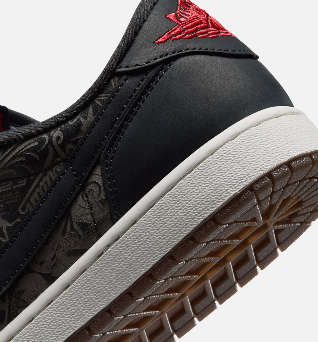 Air Jordan 1 Retro Low OG Laser Black and Varsity Red Men's Shoes - Black/Varsity Red/Summit White