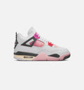 Air Jordan 4 Retro Comic Grade School Shoes - Off White/Fire Pink/Anthracite