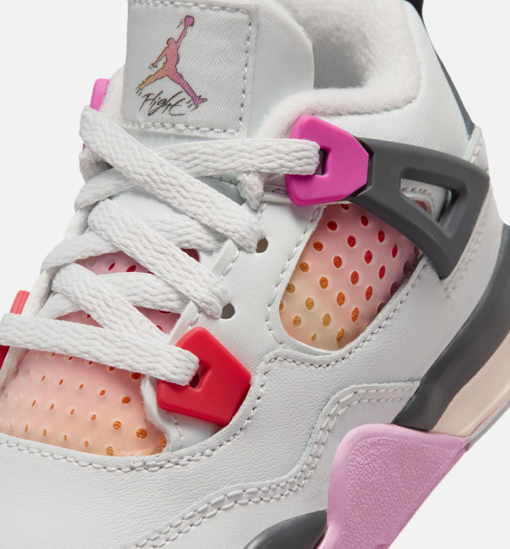 Air Jordan 4 Retro Comic Infant & Toddler Shoes - Off White/Fire Pink/Anthracite