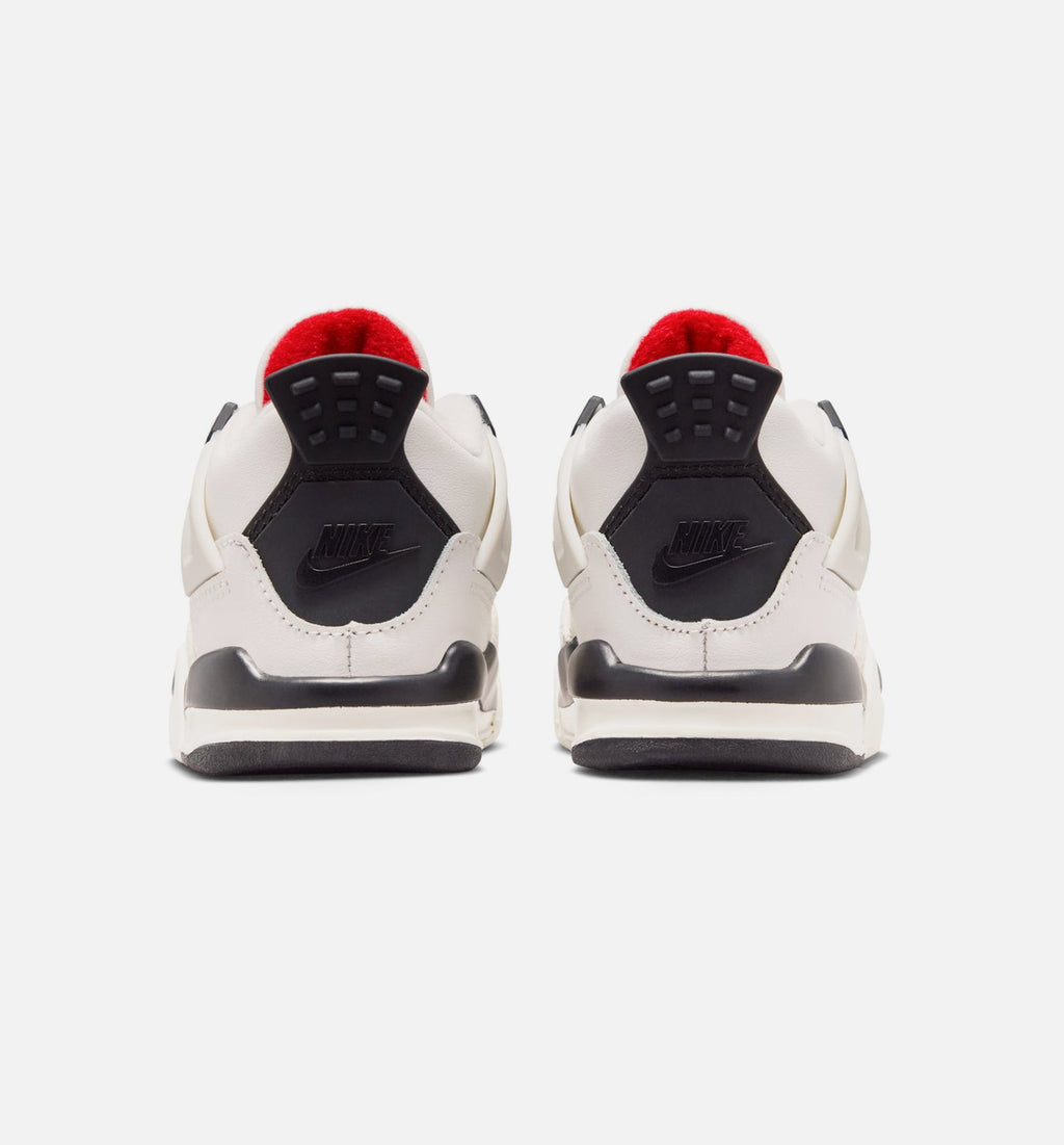 Air Jordan 4 Retro Flight Club Infant & Toddler Shoes - Sail/Black/University Red