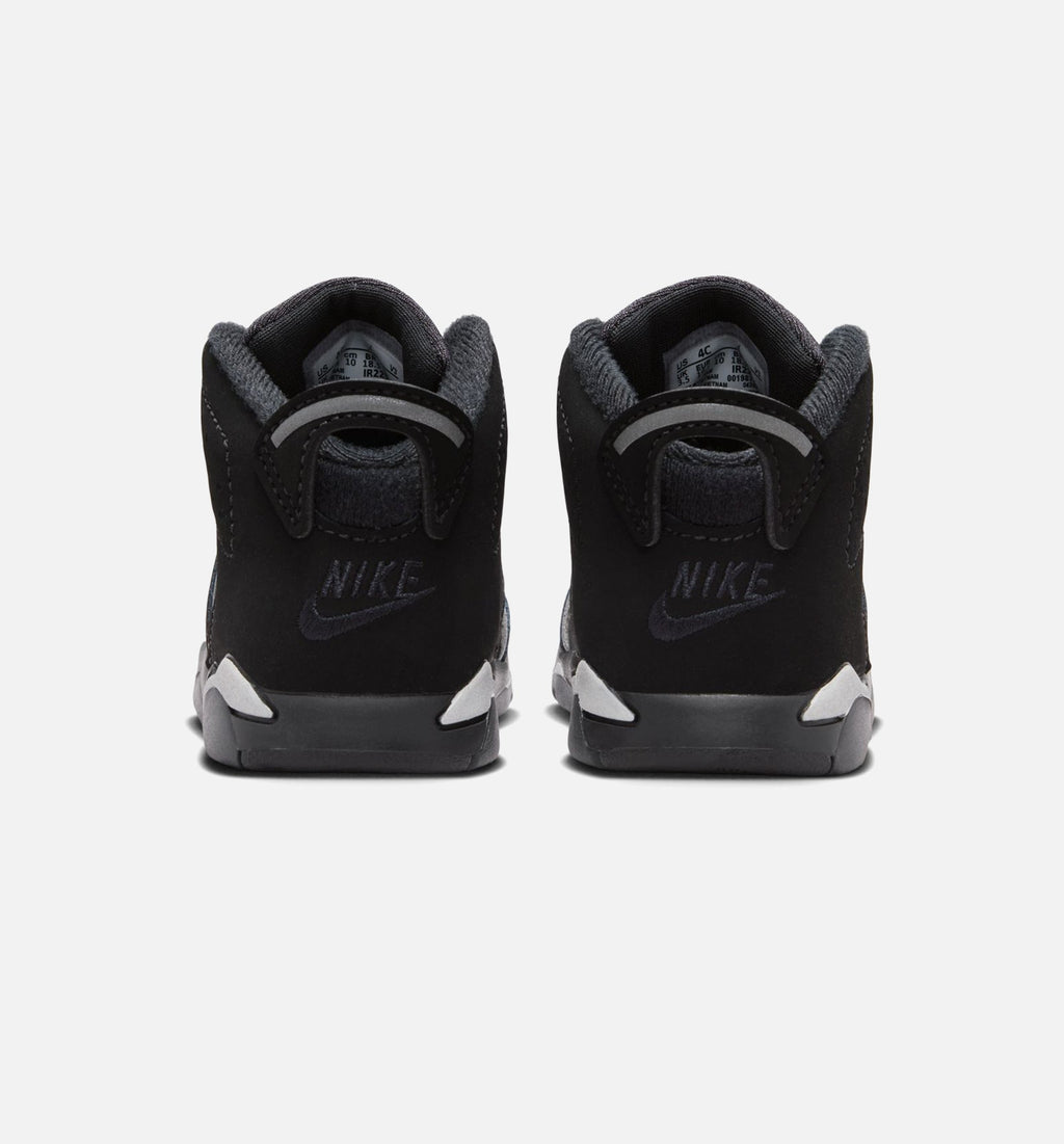Air Jordan 6 Cap & Gown Infant & Toddler Shoes - Black/Reflective Silver/Black