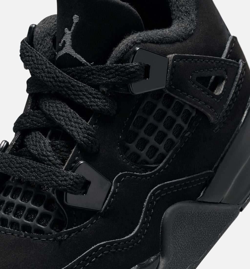 Air Jordan 4 Retro Black Cat Infant & Toddler Shoes - Black/Black/Light Graphite