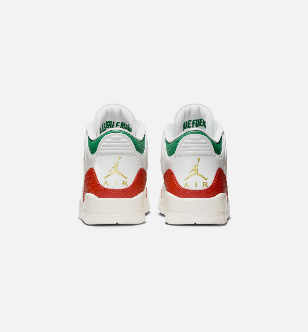 Air Jordan 3 Retro El Vuelo Men's Shoes - Summit White/Pine Green/Dragon Red/Metallic Gold