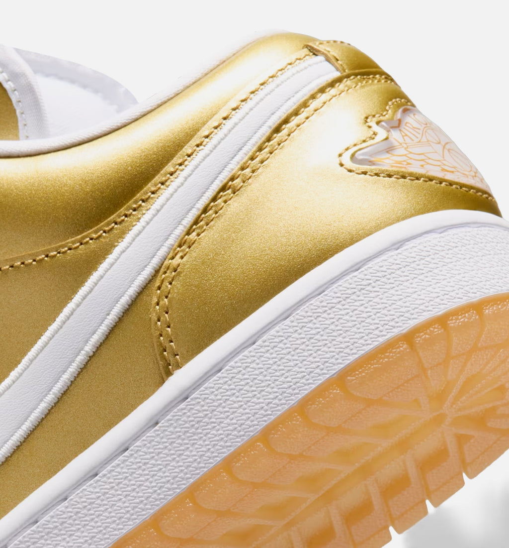 Air Jordan 1 Low Women's Shoes - Gold/White/Gum Yellow