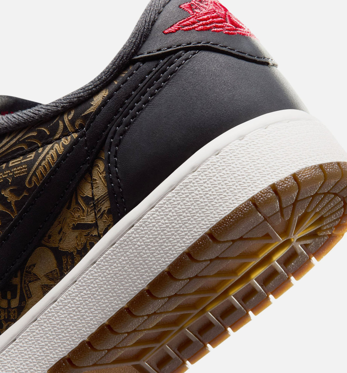 Air Jordan 1 Retro Low OG Laser Black and Varsity Red Grade School Shoes - Black/Varsity Red/Summit White
