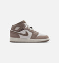 Air Jordan 1 Mid Grade School Shoes - Enigma Stone/Olive Grey/Summit White
