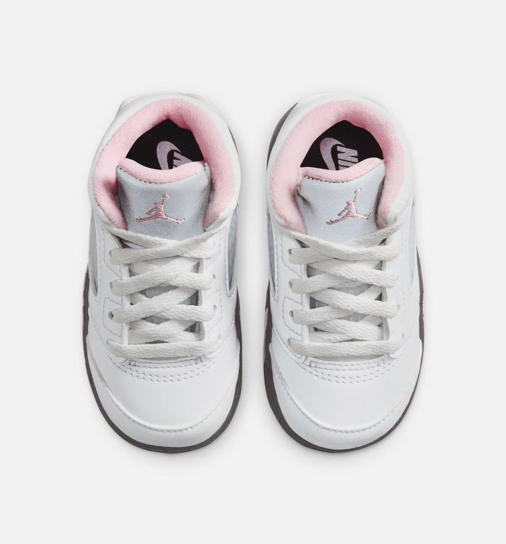 Air Jordan 5 Retro Medium Soft Pink Infant & Toddler Shoes - White/Black/Medium Soft Pink