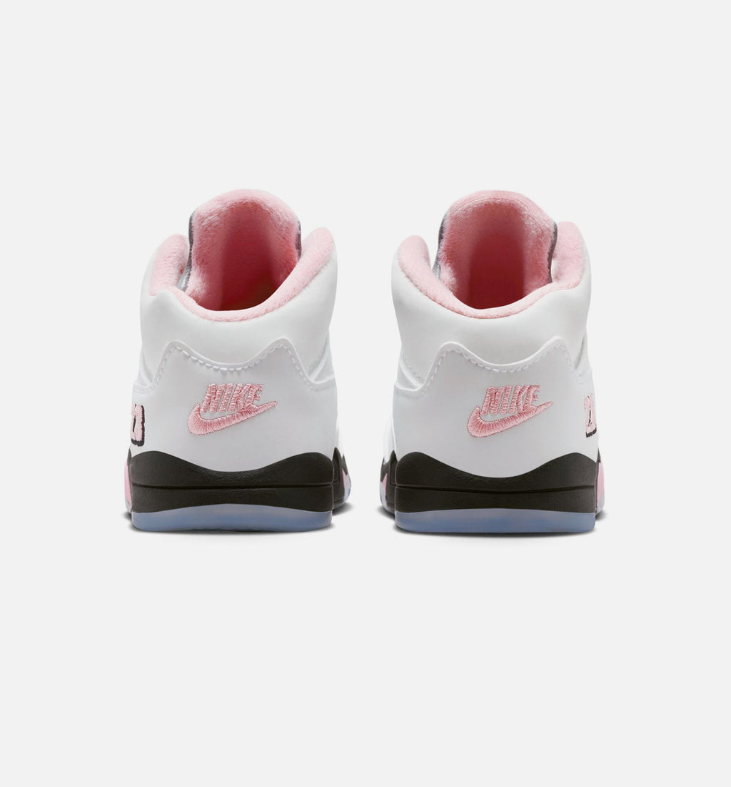 Air Jordan 5 Retro Medium Soft Pink Infant & Toddler Shoes - White/Black/Medium Soft Pink