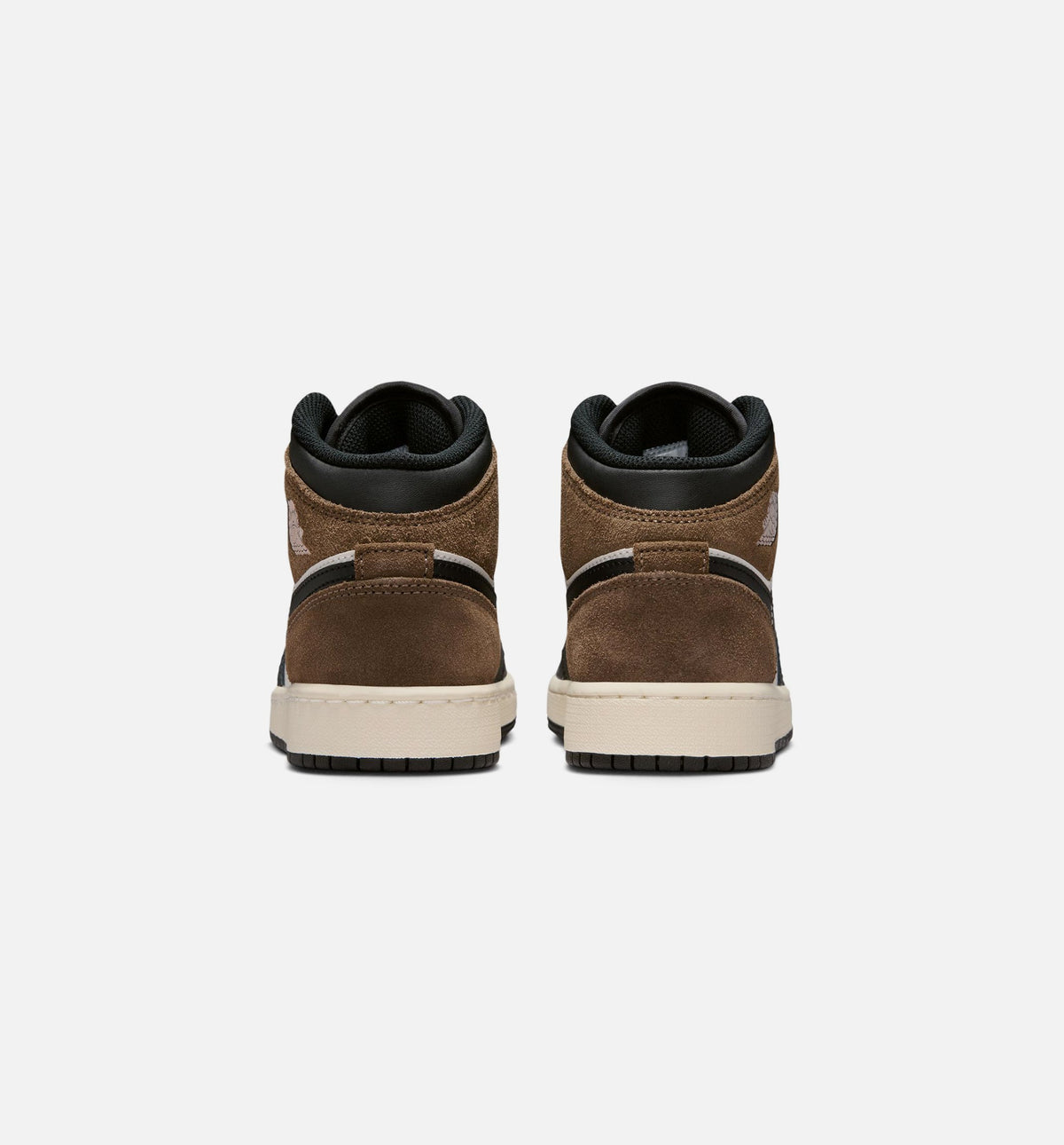 Air Jordan 1 Mid Grade School Shoes - Black/Phantom/Palomino