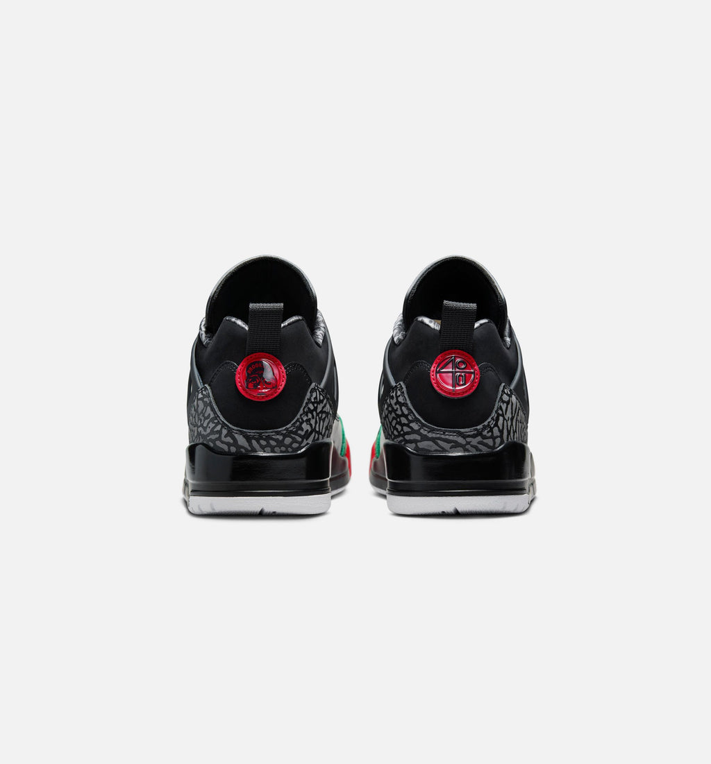 Spizike Low Black and Classic Green Men's Shoes - Black/Classic Green/White/Varsity Red