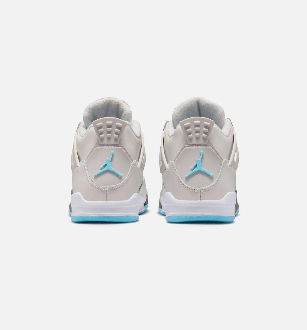 Air Jordan 4 Retro Blue Chill Preschool Shoes - Photon Dust/Blue Chill/Flat Pewter/White/Blue Tint
