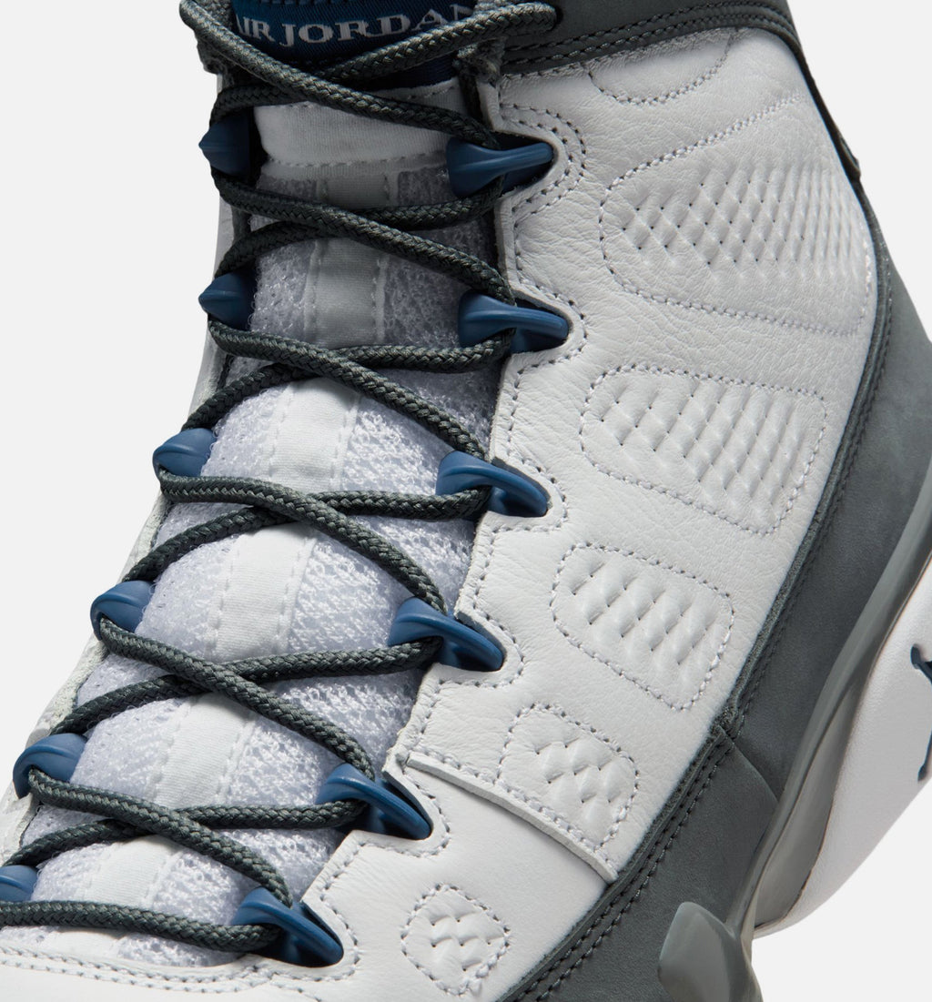 Air Jordan 9 Retro Flint Grey and French Blue Men's Shoes - White/French Blue/Flint Grey