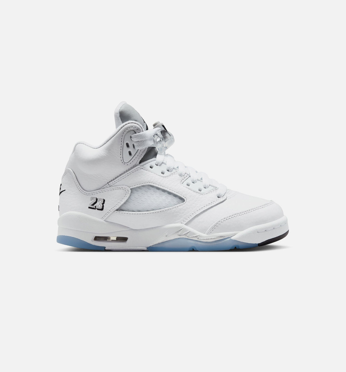 Air Jordan 5 Retro OG White Metallic Grade School Shoes - White/Black/Metallic Silver