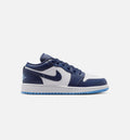 Air Jordan 1 Low Grade School Shoes - Midnight Navy