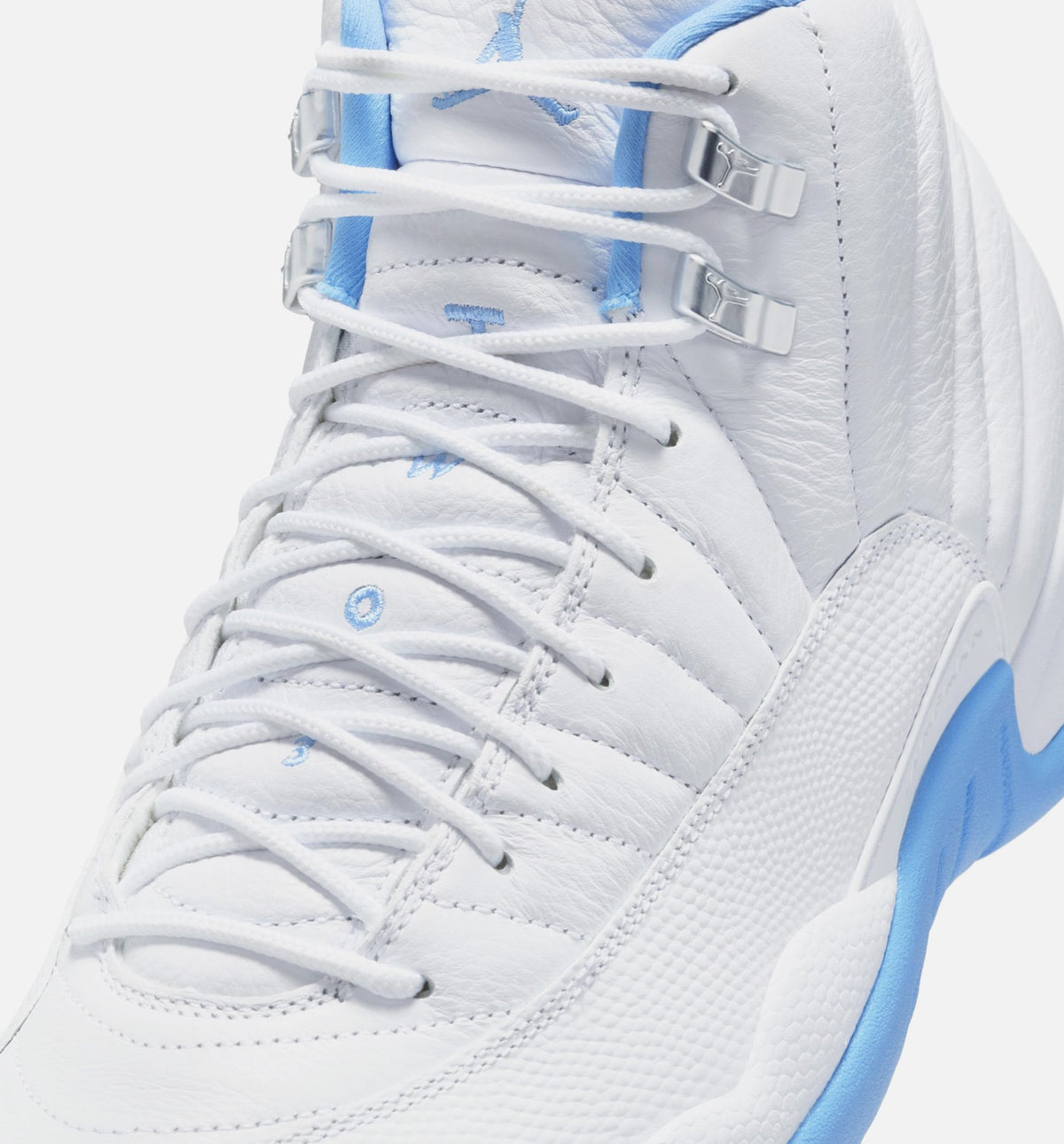 Air Jordan 12 Retro White and University Blue Men's Shoes - White/University Blue/Metallic Silver