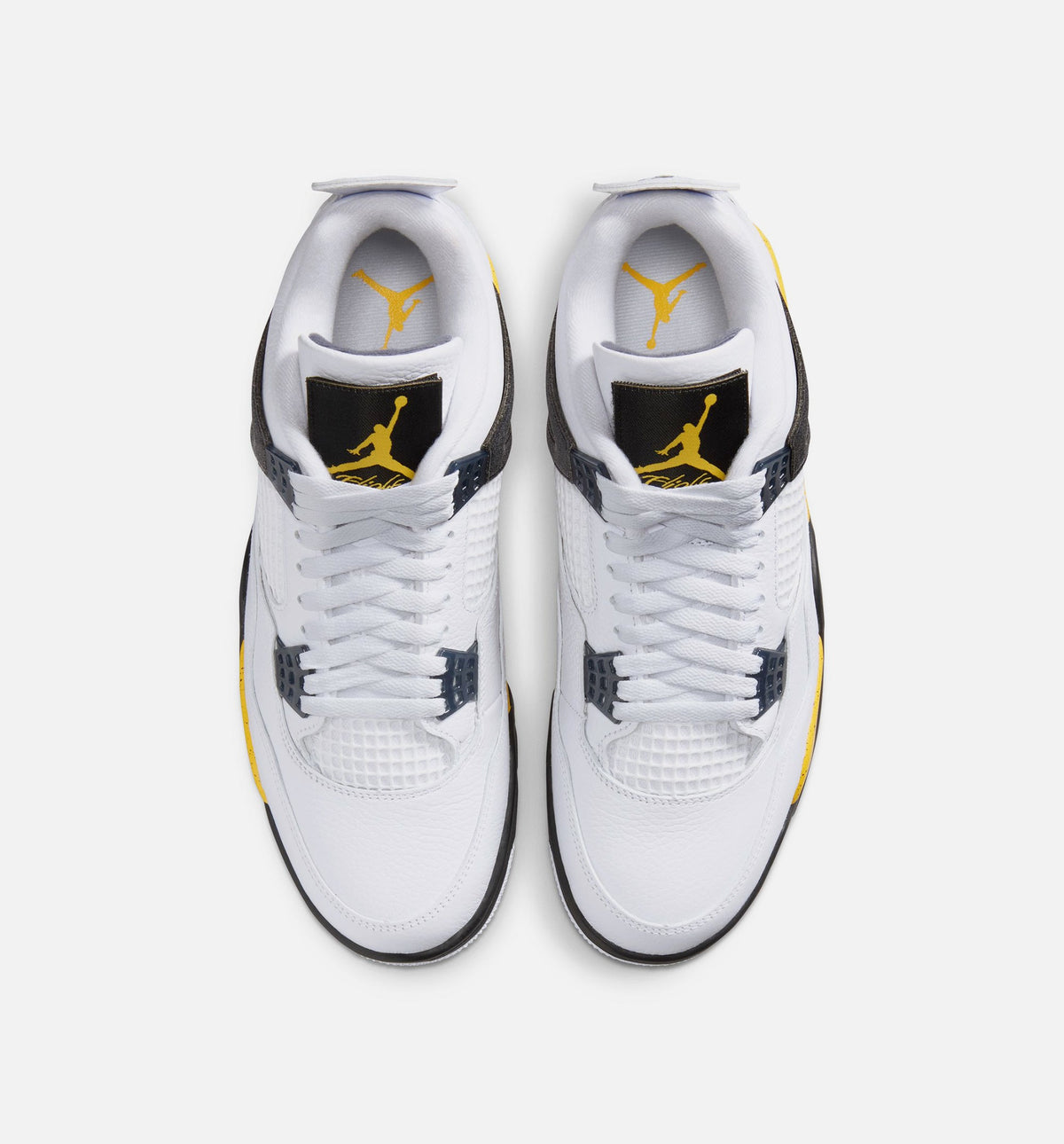Air Jordan 4 Retro Rare Air Tour Yellow Men's Shoes - White/Dark Blue Grey/Black/Tour Yellow