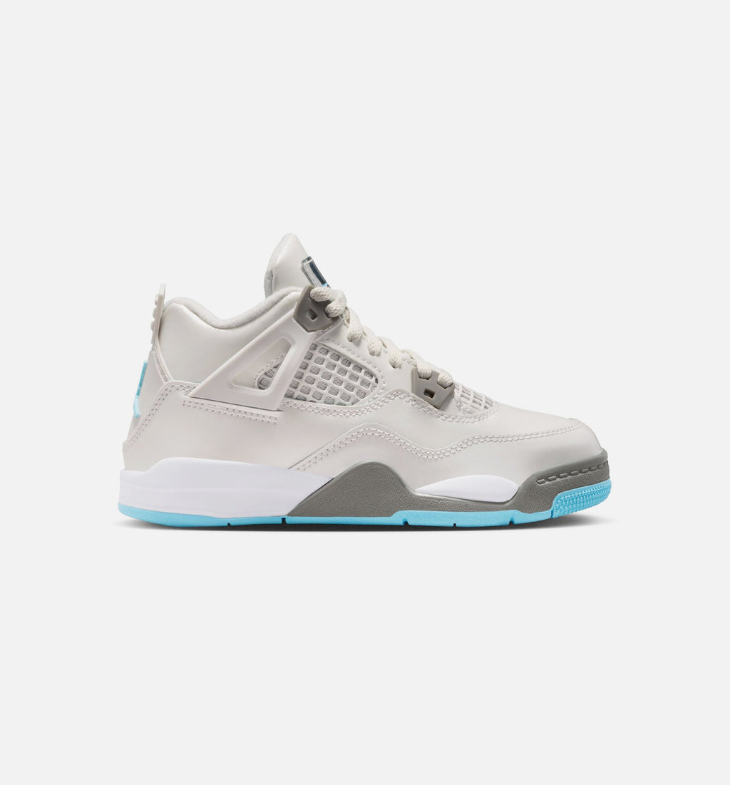 Air Jordan 4 Retro Blue Chill Preschool Shoes - Photon Dust/Blue Chill/Flat Pewter/White/Blue Tint