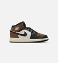 Air Jordan 1 Mid Grade School Shoes - Black/Phantom/Palomino