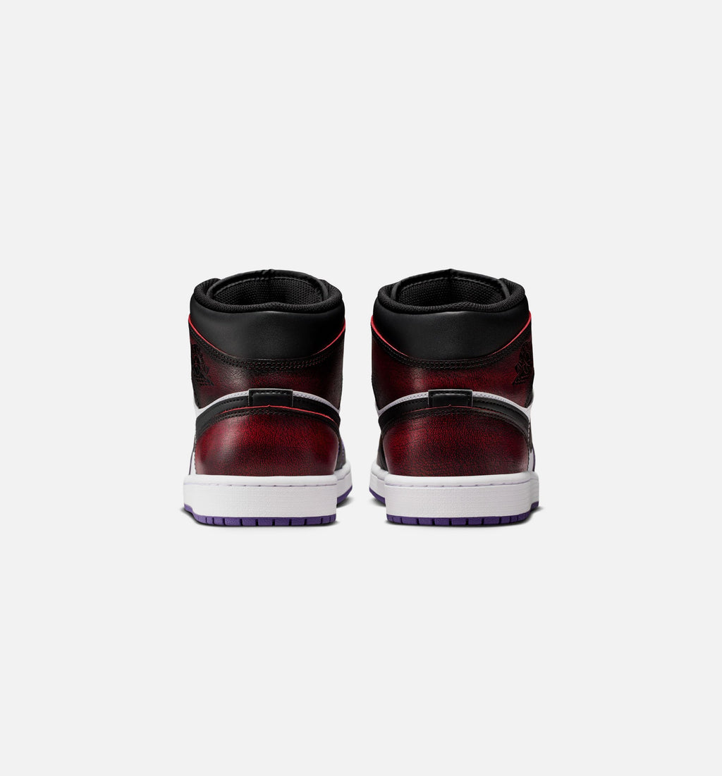Air Jordan 1 Mid SE Men's Shoes - True Red/White/Court Purple/Black