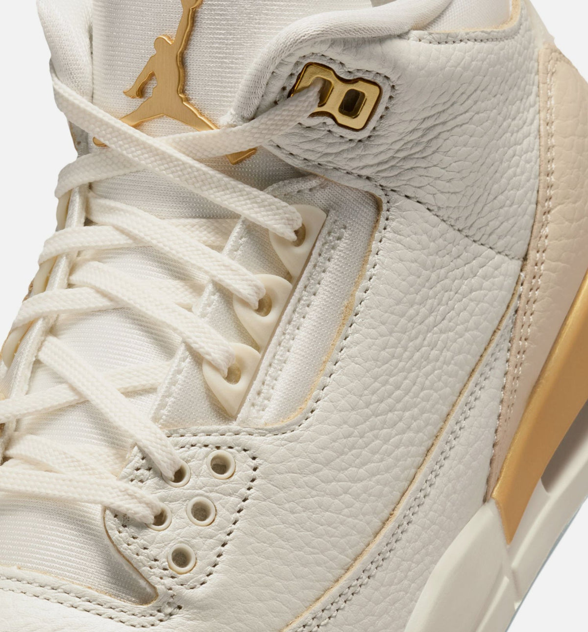 Air Jordan 3 Retro Women's Lifestyle Shoes - Sail / Team Gold / Pale Ivory / Metallic Gold Ice