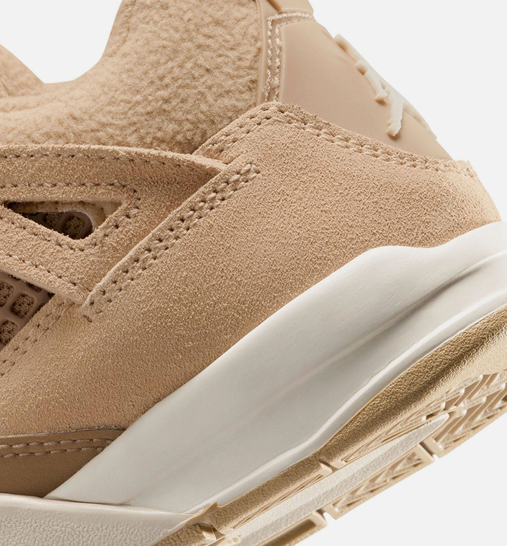 Air Jordan 4 Retro Cozy Girl Preschool Shoes - Hemp/Light Orewood Brown