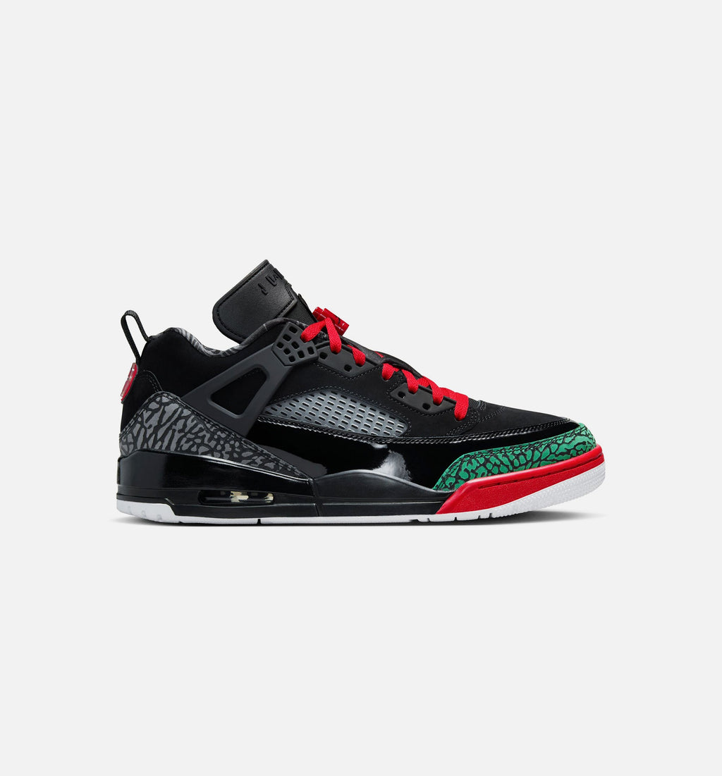 Spizike Low Black and Classic Green Men's Shoes - Black/Classic Green/White/Varsity Red