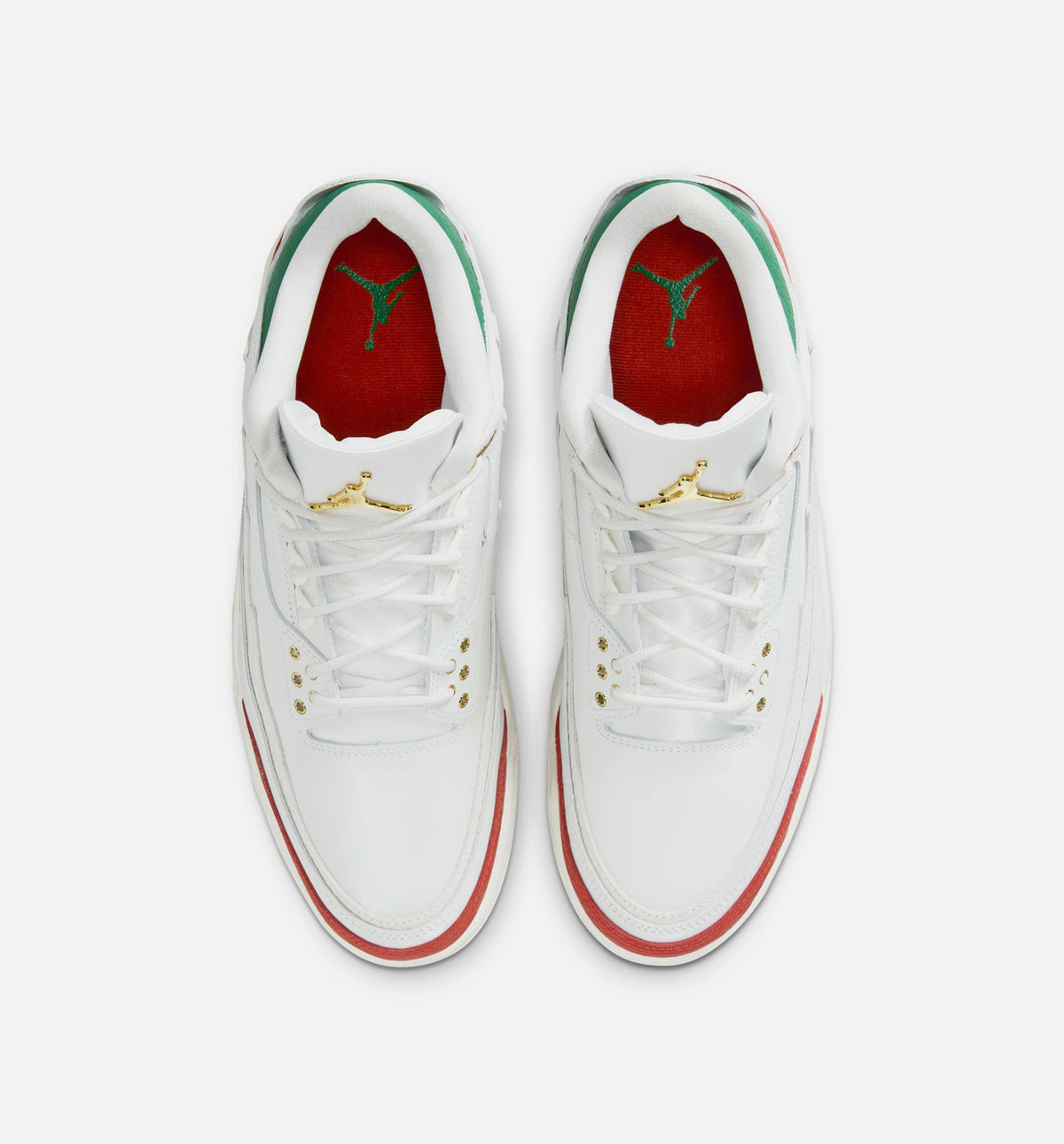 Air Jordan 3 Retro El Vuelo Men's Shoes - Summit White/Pine Green/Dragon Red/Metallic Gold
