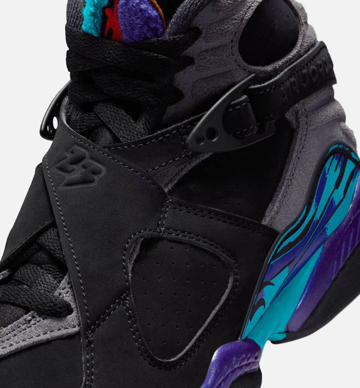Air Jordan 8 Retro Aqua Grade School Shoes - Black/Bright Concord/Multi-Color