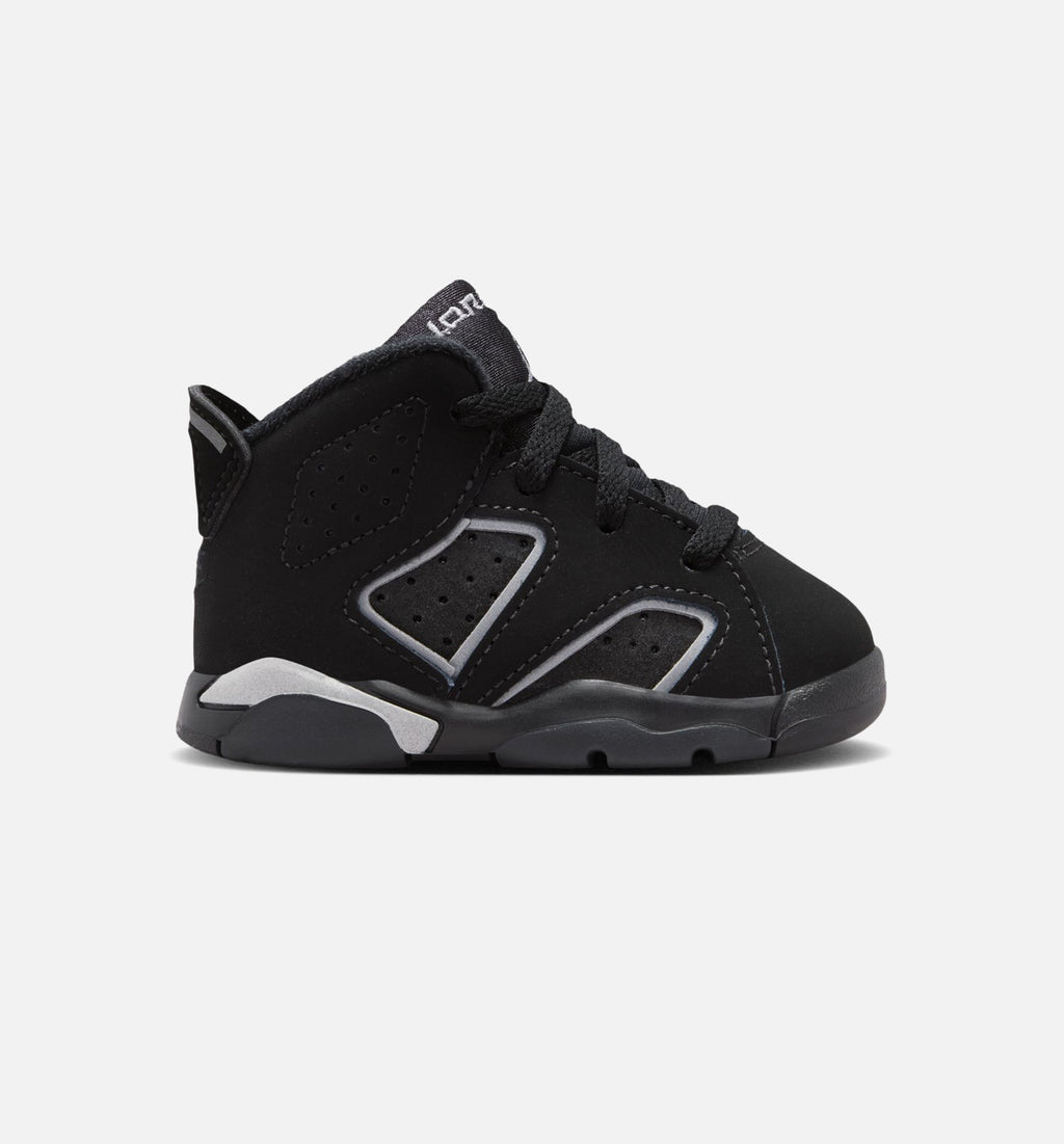 Air Jordan 6 Cap & Gown Infant & Toddler Shoes - Black/Reflective Silver/Black