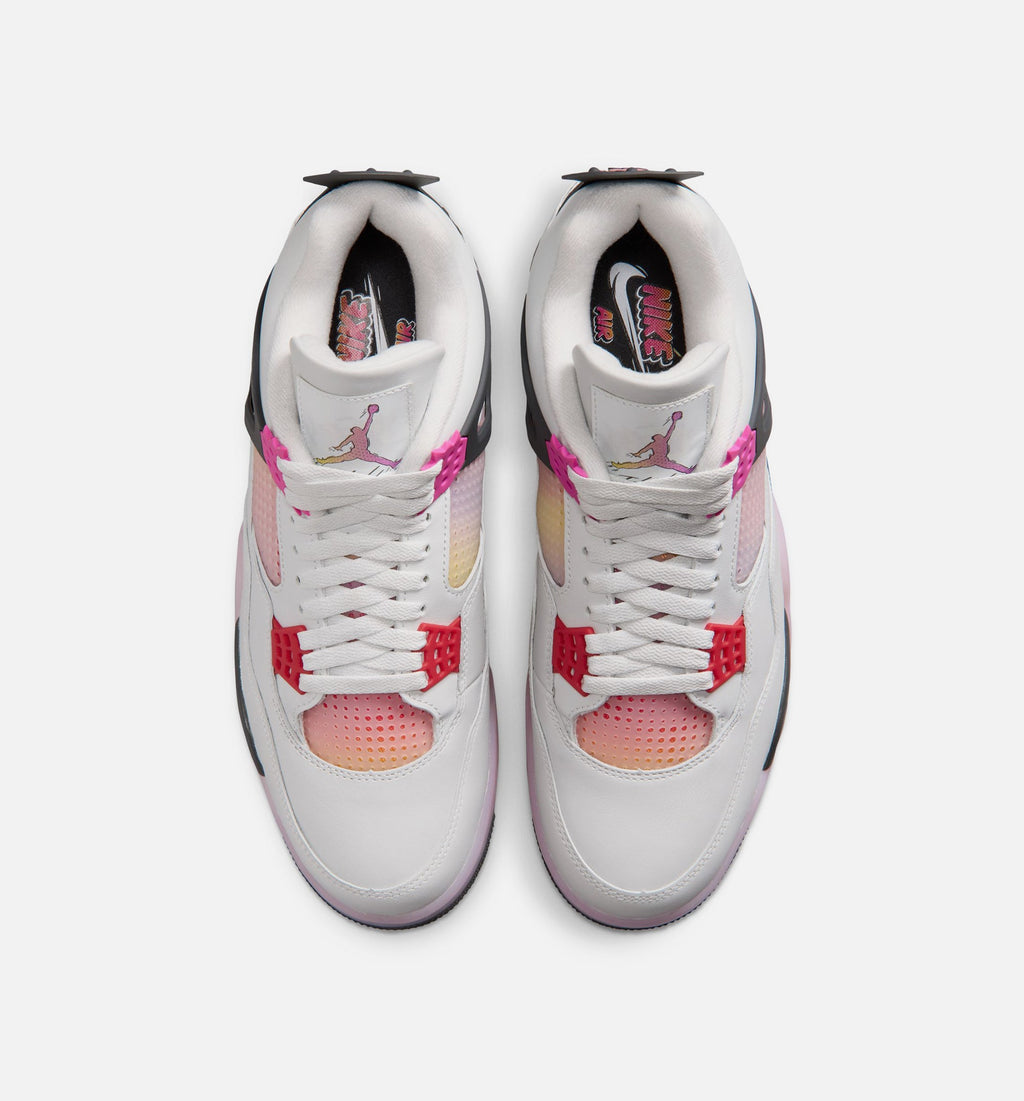 Air Jordan 4 Retro Comic Men's Shoes - Off White/Fire Pink/Anthracite