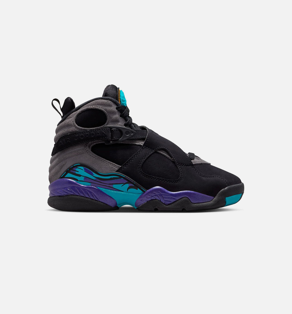Air Jordan 8 Retro Aqua Grade School Shoes - Black/Bright Concord/Multi-Color