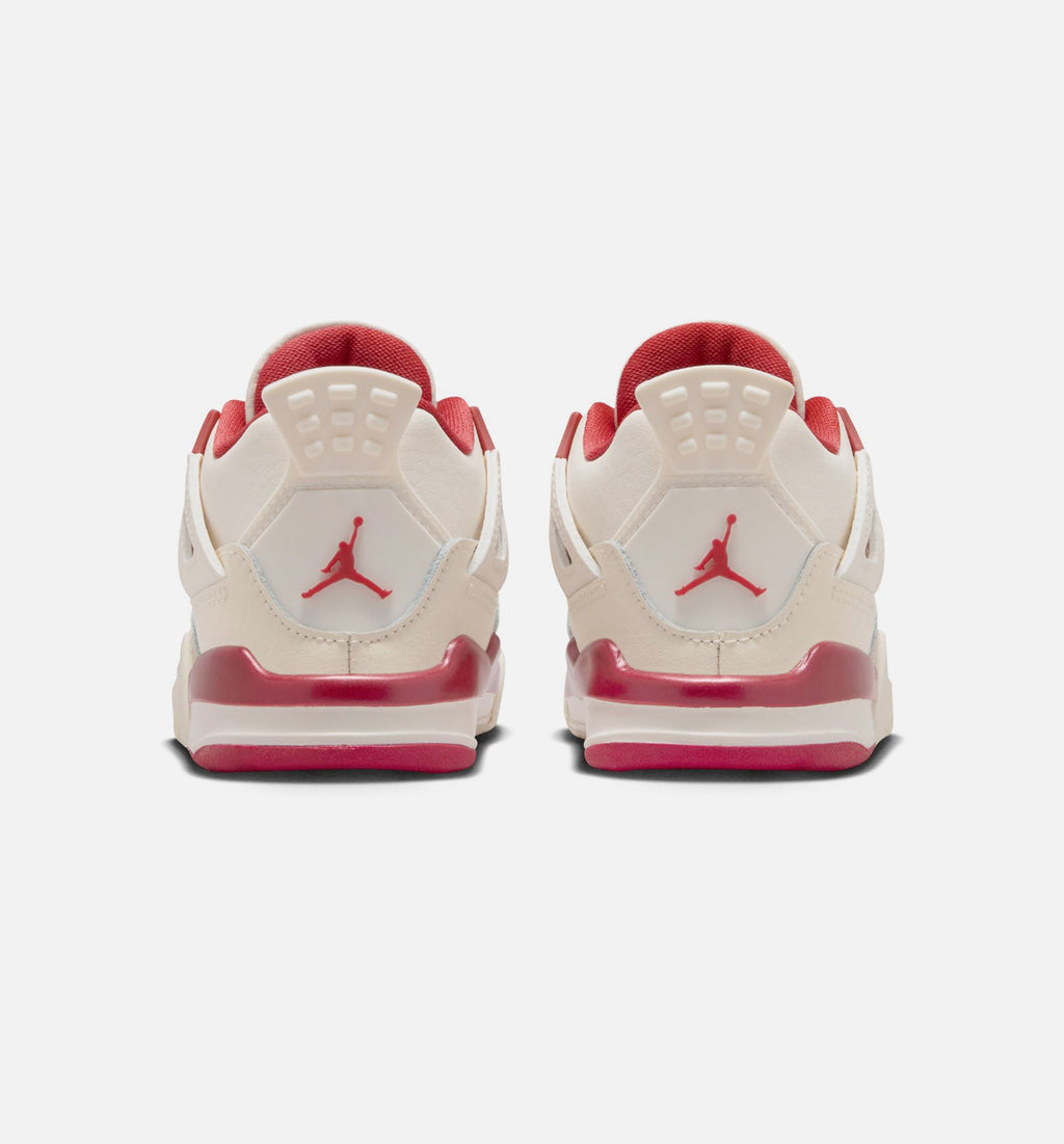 Air Jordan 4 Retro Valentine's Day Infant & Toddler Shoes - Pale Ivory/Sierra Red/Tough Red