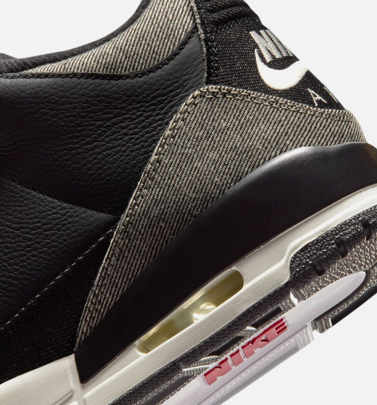 Air Jordan 3 x Levi's Black and White Men's Shoes - Denim/Black/Gym Red