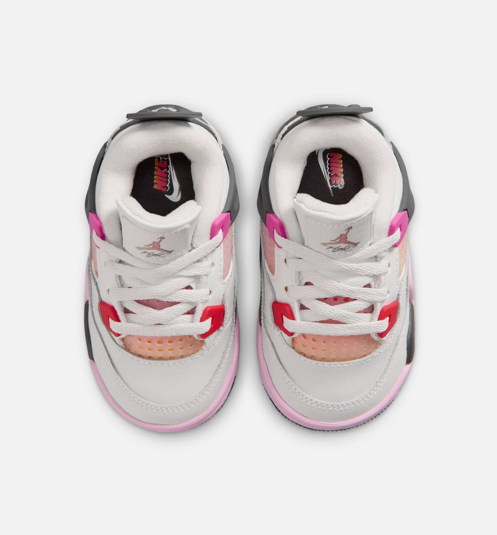 Air Jordan 4 Retro Comic Infant & Toddler Shoes - Off White/Fire Pink/Anthracite