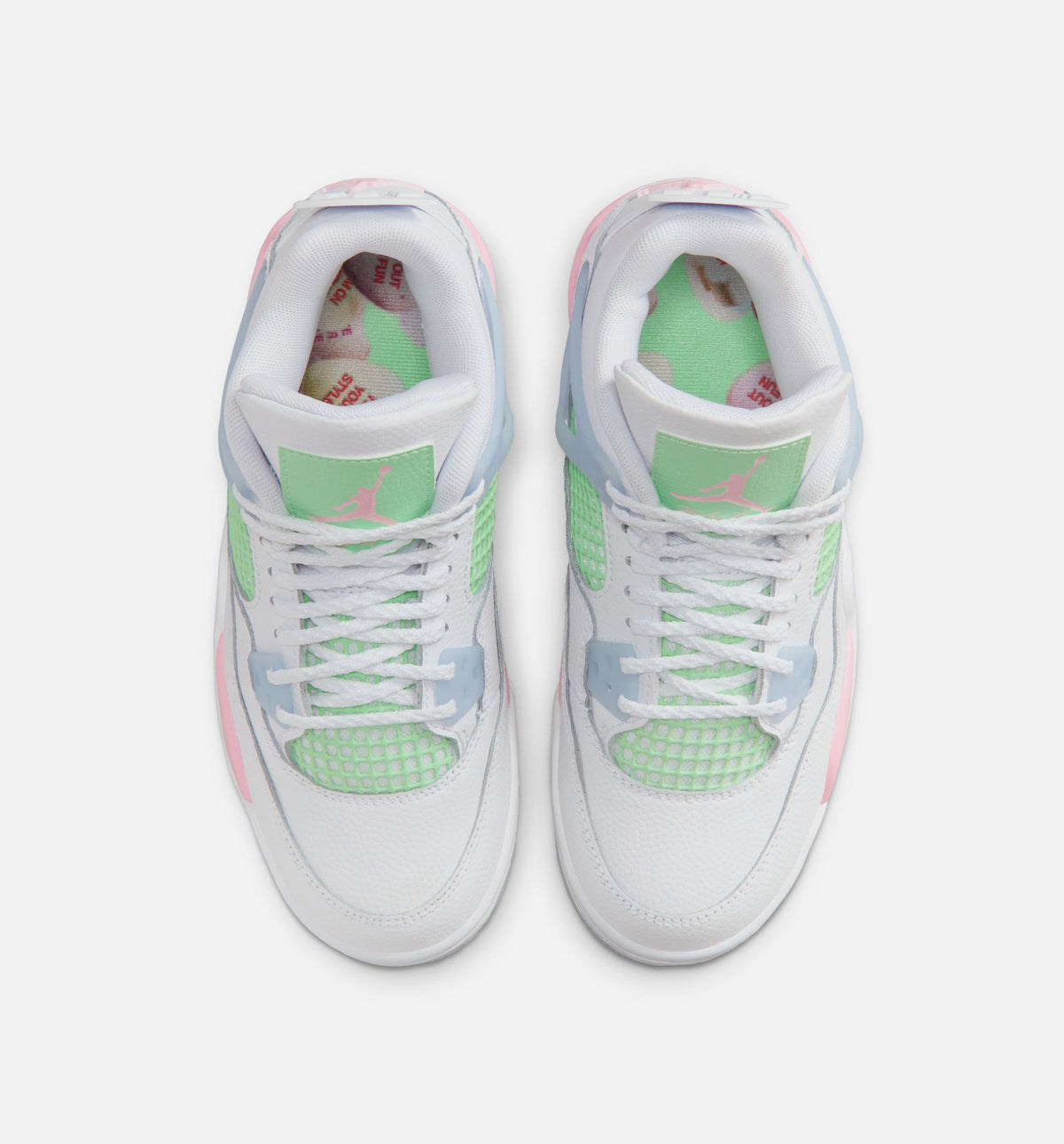 Air Jordan 4 Retro Medium Soft Pink Grade School Shoes - White/Medium Soft Pink/Half Blue