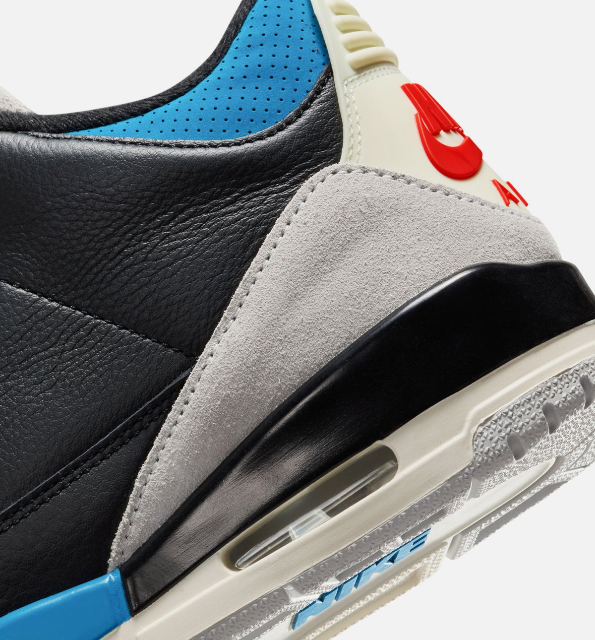 Air Jordan 3 Retro OG Rare Air Men's Shoes - Black/Chile Red/Neutral Grey